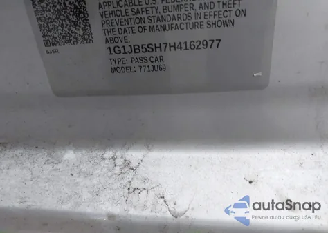 2017 Chevrolet Sonic Ls Auto из США, поврежденный, VIN 1G1JB5SH7H4162977